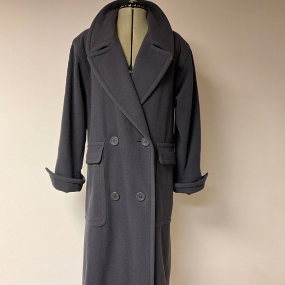 VINTAGE Mondi Wool Grey Pea Coat - Picture 2 of 7